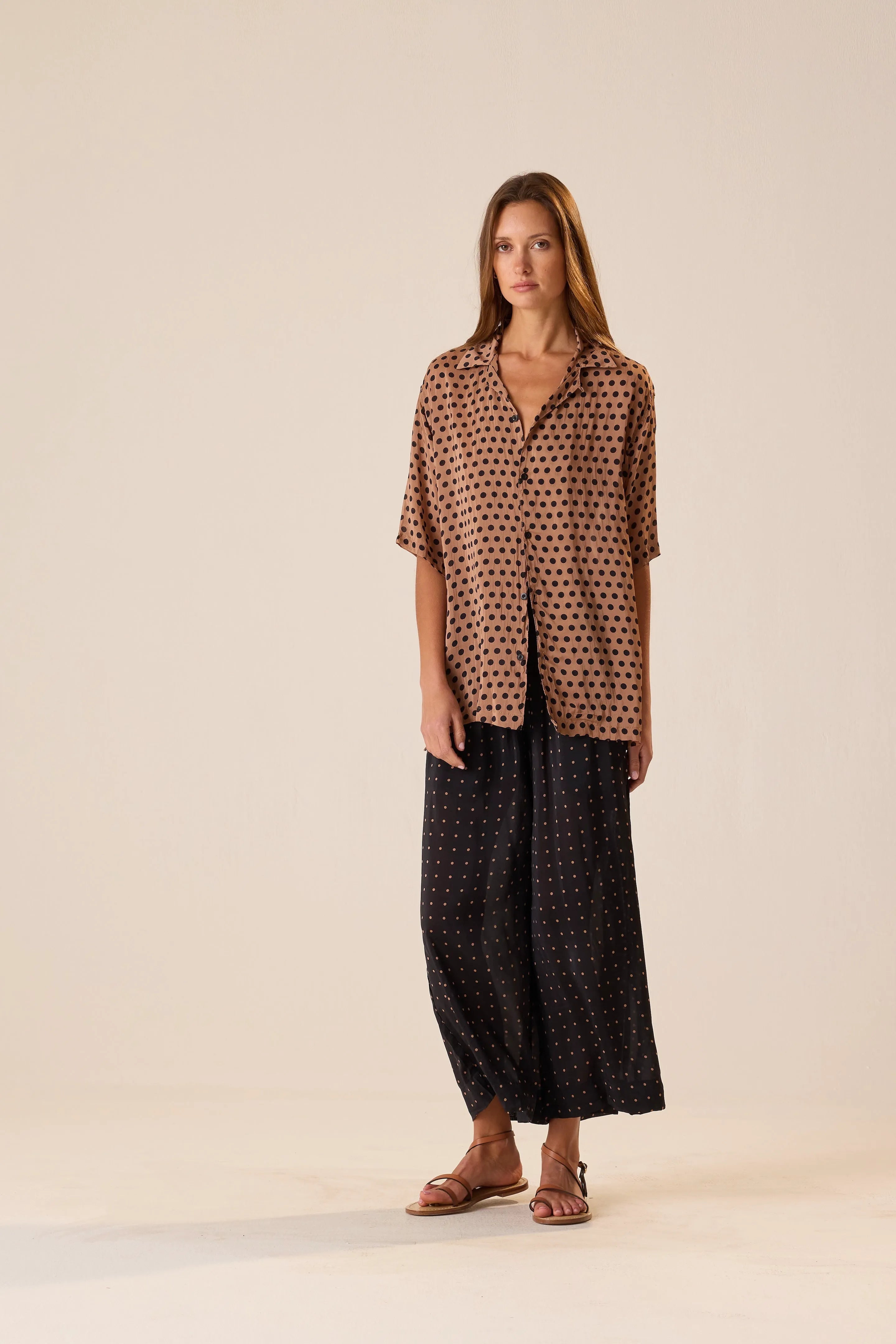 GRANDE POLKA DOT BLACK & TAN
