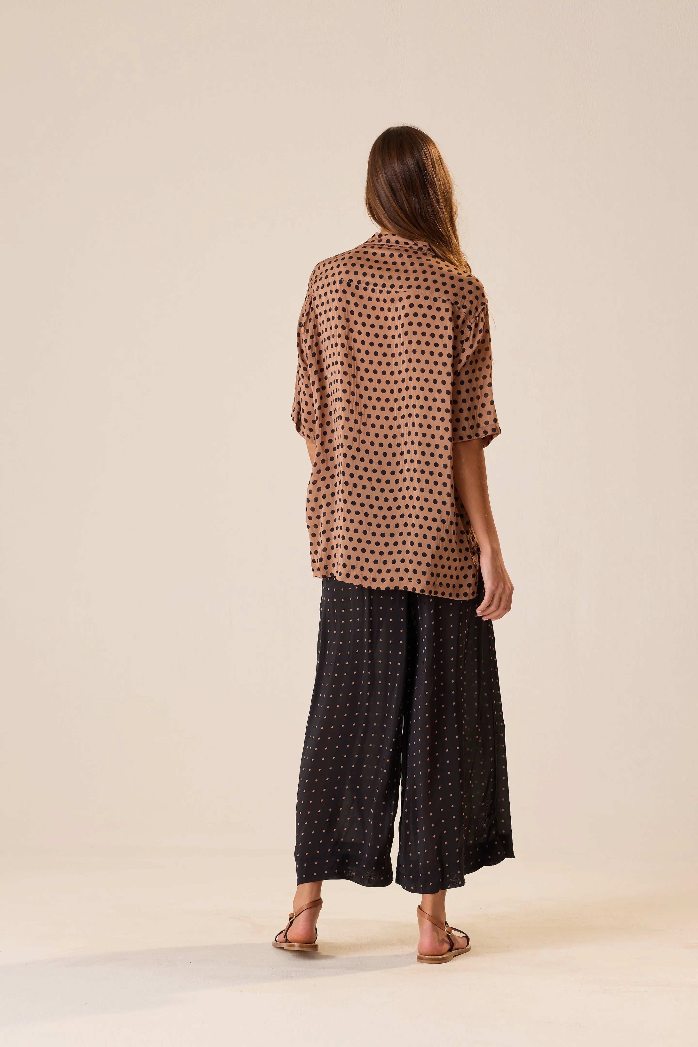 PETITE POLKA DOT BLACK & TAN