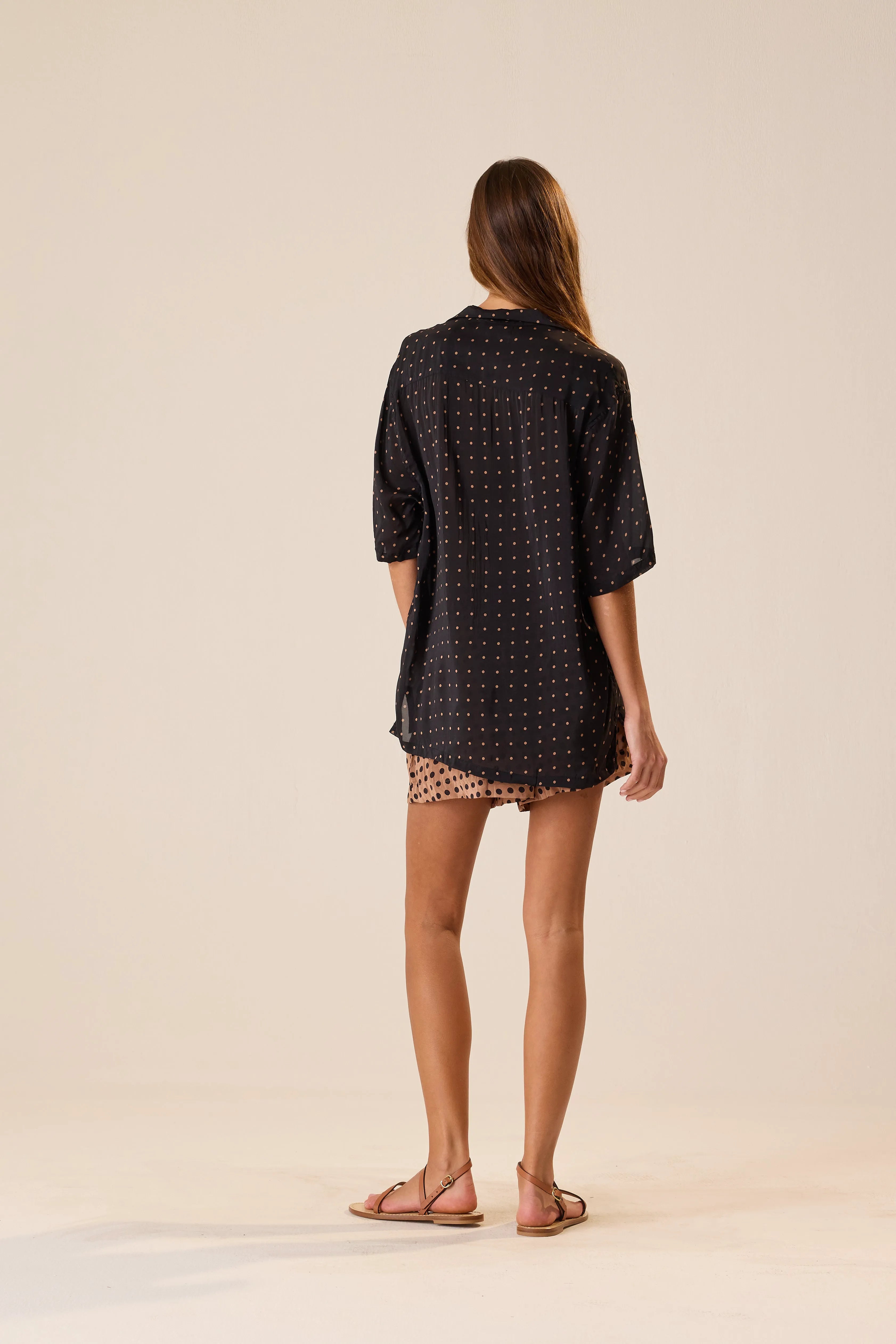 GRANDE POLKA DOT BLACK & TAN